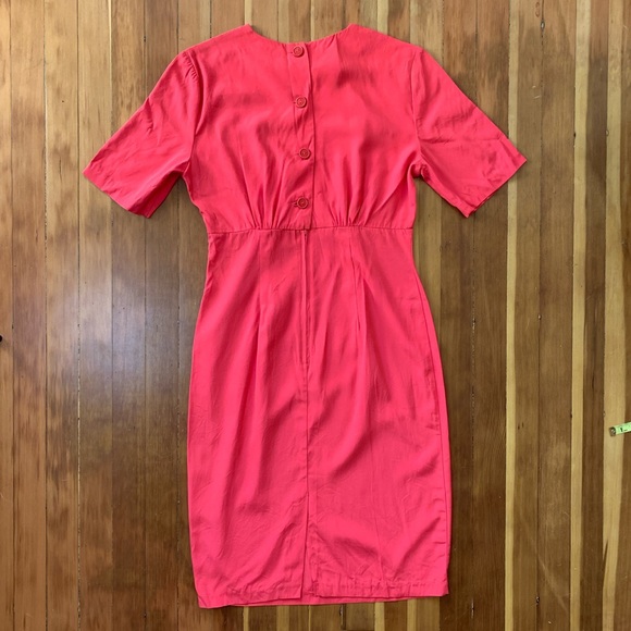 80s does 50s coral cute dress 6 - Picture 4 of 4